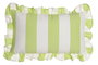 DKD Home Decor Cojín de Algodón Reciclado con Volantes y Rayas Verde 50x30 cm
