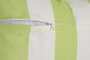 DKD Home Decor Cojín de Algodón Reciclado con Volantes y Rayas Verde 50x30 cm