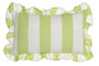DKD Home Decor Cojín de Algodón Reciclado con Volantes y Rayas Verde 50x30 cm