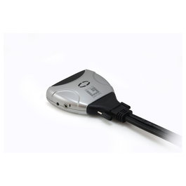 Level One KVM-0260 V2 Switch DVI/USB con Audio, Soporta 1920x1200, 2 Puertos, Negro/Gris