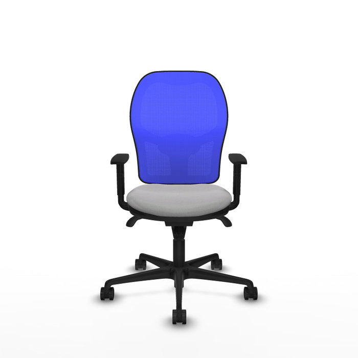 PIQUERAS Y CRESPO Silla de oficina Jorquera con mecanismo Sincro, Gris claro y Azul