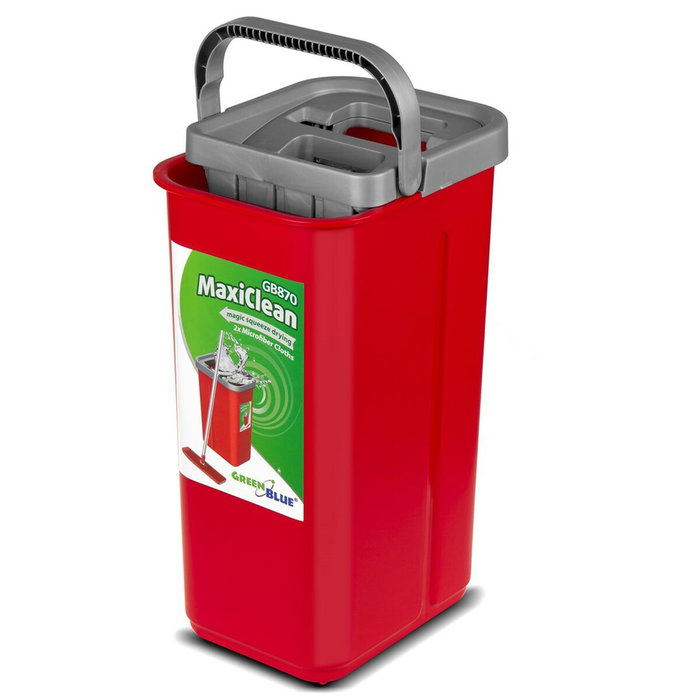 Juego de fregona plana maxiclean con cubo de limpieza 2 en 1 5,7 l Juego de fregona plana maxiclean con cubo de limpieza 2 en 1 5,7 l