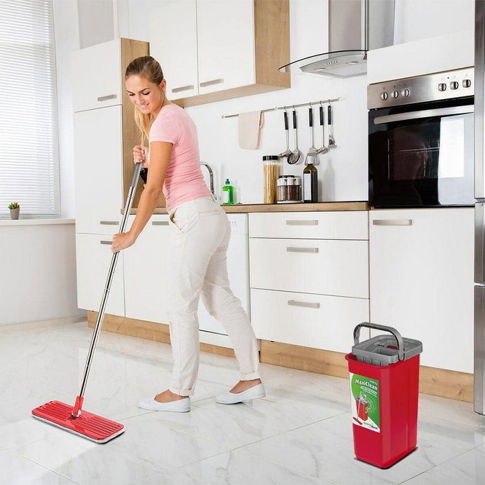 Juego de fregona plana maxiclean con cubo de limpieza 2 en 1 5,7 l Juego de fregona plana maxiclean con cubo de limpieza 2 en 1 5,7 l