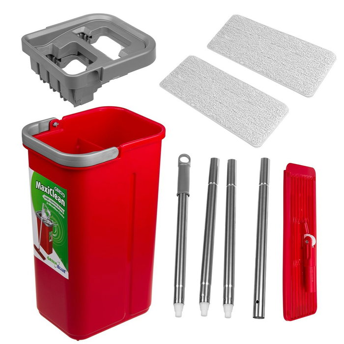 Juego de fregona plana maxiclean con cubo de limpieza 2 en 1 5,7 l Juego de fregona plana maxiclean con cubo de limpieza 2 en 1 5,7 l