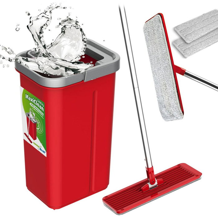 Juego de fregona plana maxiclean con cubo de limpieza 2 en 1 5,7 l Juego de fregona plana maxiclean con cubo de limpieza 2 en 1 5,7 l