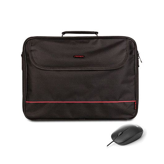 NGS Bureau Kit Maletín para Portátil de 16'' con Ratón Negro