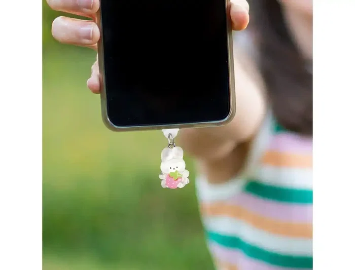 Wondee Charm Funny Type-C White Rabbit - Protector de Puerto Decorativo para Móvil, Accesorio para Smartphone, 25x10x20 mm Wondee Charm Funny Type-C White Rabbit - Protector de Puerto Decorativo para Móvil, Accesorio para Smartphone, 25x10x20 mm