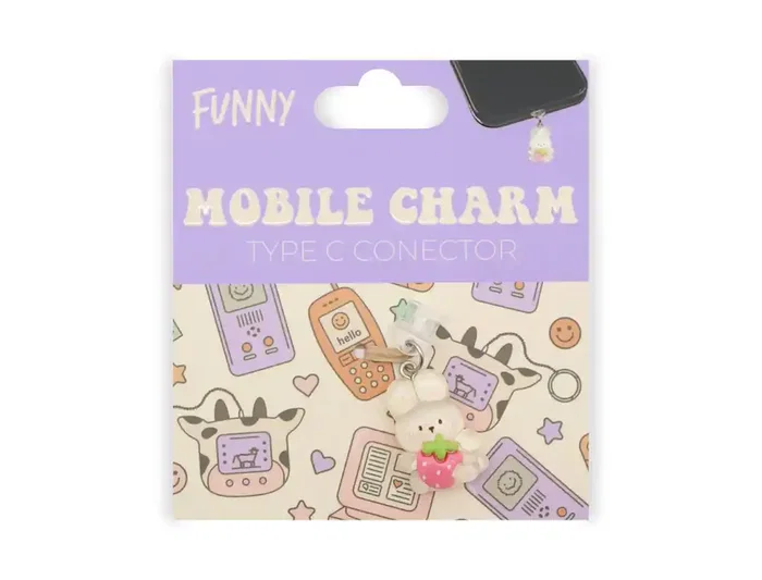 Wondee Charm Funny Type-C White Rabbit - Protector de Puerto Decorativo para Móvil, Accesorio para Smartphone, 25x10x20 mm Wondee Charm Funny Type-C White Rabbit - Protector de Puerto Decorativo para Móvil, Accesorio para Smartphone, 25x10x20 mm