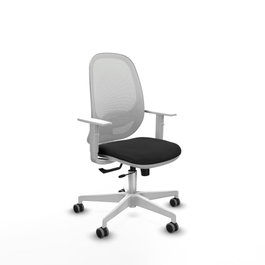 PIQUERAS Y CRESPO Silla de oficina Cilanco con mecanismo Sincro/Traslack, Negro y Blanco