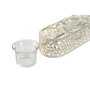 DKD Home Decor Portavelas de Metal y Cristal Crema Desgastado para 4 Velas