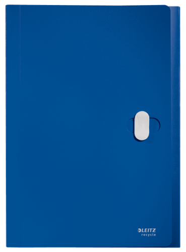 Leitz 46240035 Carpeta Acordeón Polipropileno A4 5 Posiciones con Bolsillo Frontal y Broche Giratorio, Azul