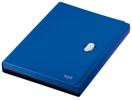 Leitz 46240035 Carpeta Acordeón Polipropileno A4 5 Posiciones con Bolsillo Frontal y Broche Giratorio, Azul