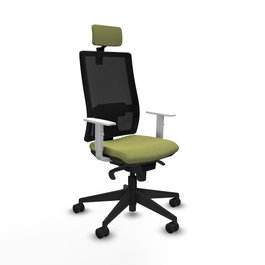 PIQUERAS Y CRESPO Silla de oficina Horna con mecanismo Sincro, Verde oliva y Negro