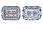DKD Home Decor Bandeja de Melamina Atenas 40,5x29x2,5 cm, Pack de 2, Colores Surtidos