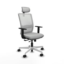 PIQUERAS Y CRESPO Silla de oficina Haches Gris claro y Blanco