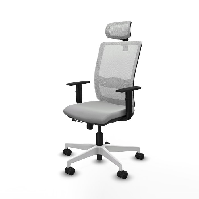 PIQUERAS Y CRESPO Silla de oficina Haches Gris claro y Blanco