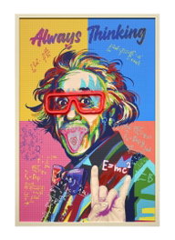 DKD Home Decor Cuadro LED Lienzo Einstein Pintado a Mano 63x3x93 cm