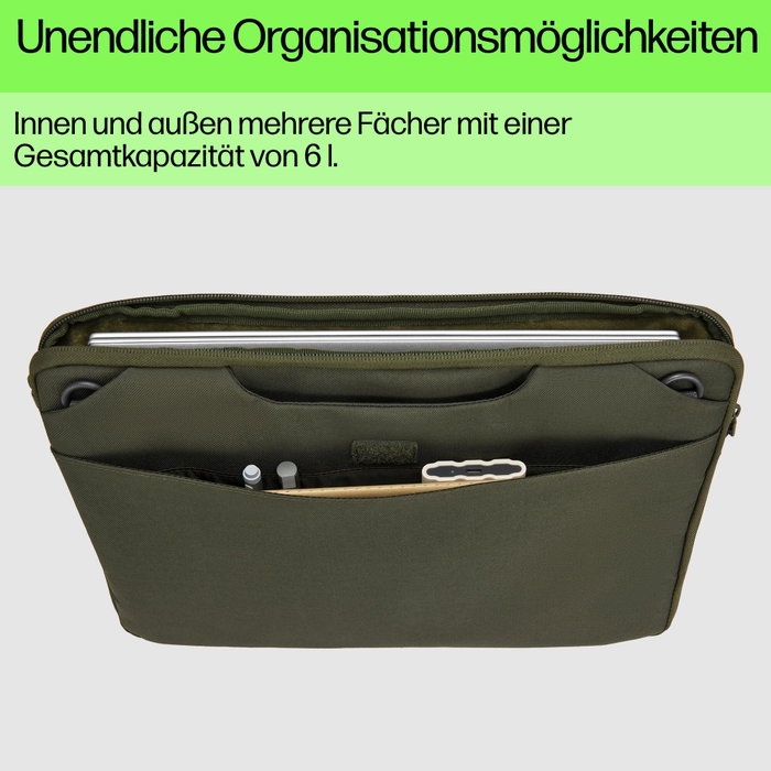 HP Modular Laptop Sleeve 15,6 pulgadas Verde, Gris