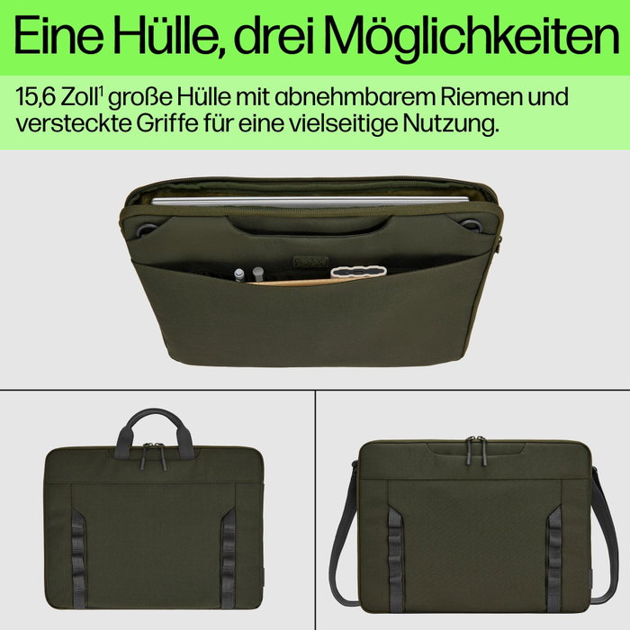 HP Modular Laptop Sleeve 15,6 pulgadas Verde, Gris