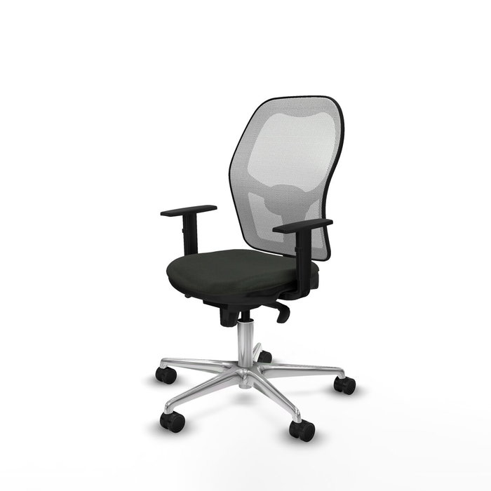 PIQUERAS Y CRESPO Silla de oficina Jorquera con mecanismo sincro, Tela Negro y Malla Blanco PIQUERAS Y CRESPO Silla de oficina Jorquera con mecanismo sincro, Tela Negro y Malla Blanco
