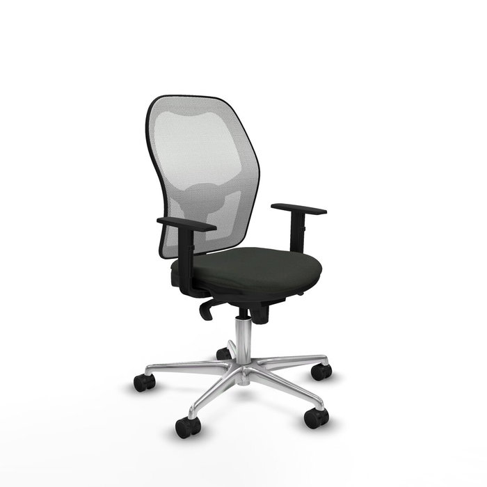 PIQUERAS Y CRESPO Silla de oficina Jorquera con mecanismo sincro, Tela Negro y Malla Blanco PIQUERAS Y CRESPO Silla de oficina Jorquera con mecanismo sincro, Tela Negro y Malla Blanco