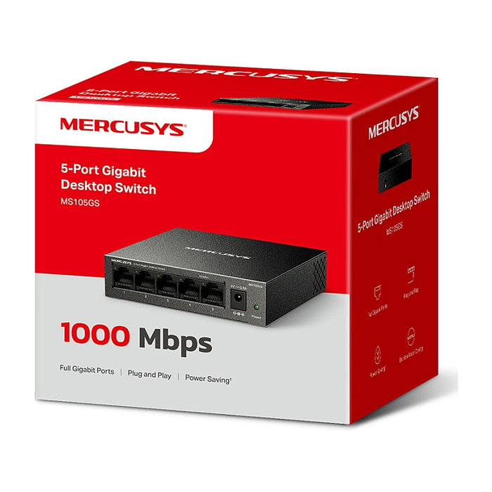 Mercusys MS105GS Switch Gigabit de 5 puertos Negro