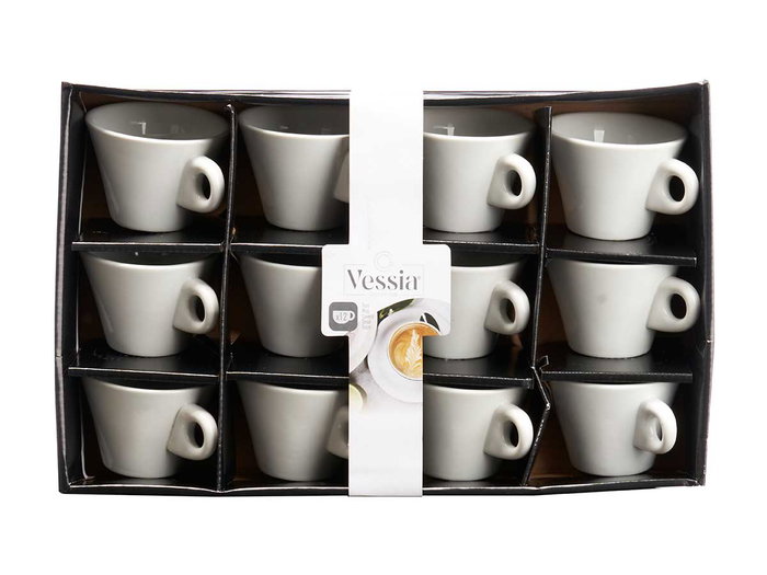 Vessia Taza Porcelana Alta 200 ml Blanca 11 x 7.5 x 9 cm (Set de 48)