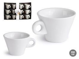 Vessia Taza Porcelana Alta 200 ml Blanca 11 x 7.5 x 9 cm (Set de 48)