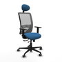PIQUERAS Y CRESPO Silla de oficina Zulema con mecanismo Sincro/Traslack, Azul claro y Gris