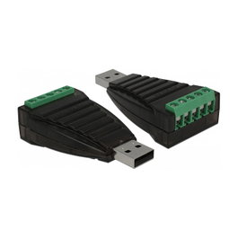 DeLOCK Convertidor USB Tipo-A a Serial RS-422/485 Terminal de Bloque con Protección de Sobretensión