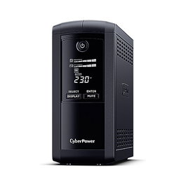 CyberPower Systems SAI/UPS VP700EILCD Torre, Línea Interactiva, 0.7 kVA/390W, Salida Senoidal, 6 Tomas C13, LCD, Protección Ethernet/Modem