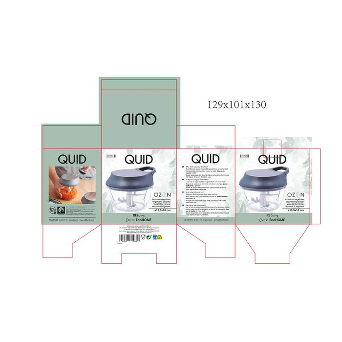 Picadora Vegetales Ozon Quid 13,5x12x10 cm (36 Unidades)