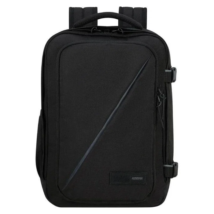 American Tourister Take2cabin S - Mochila de Cabina 24.2L con Portabotellas, Smart Sleeve y Organización, Hecha con Material Recyclex Reciclado, Negra