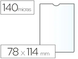 Esselte Funda Portadocumentos Plástico Transparente Cristal 140 micras Tamaño 78x114 mm