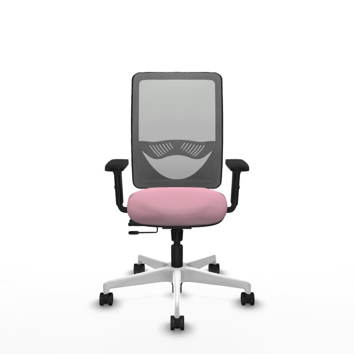 PIQUERAS Y CRESPO Silla de oficina Zulema con mecanismo Sincro/Traslack, Rosa y Gris