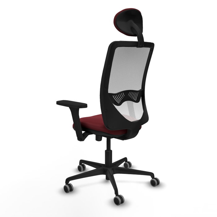 PIQUERAS Y CRESPO Silla de oficina Zulema con mecanismo Sincro/Traslack, Similpiel Granate y Malla Blanca PIQUERAS Y CRESPO Silla de oficina Zulema con mecanismo Sincro/Traslack, Similpiel Granate y Malla Blanca