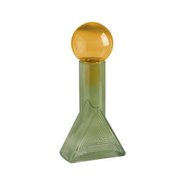 Figura Botella Verde-Amarillo Cristal 16,80 X 16,80 X 33,50
