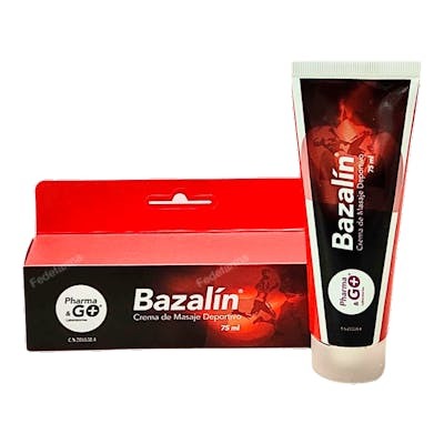PHARMA & GO Crema de Masaje Deportivo Bazalin 75ml con Árnica, Harpagofito, Hipérico, Caléndula y Rosa Mosqueta