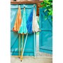 Outdoor Living By Decoris Parasol de Jardín Azul con Ribete Verde Agua Ø195 x 215 cm - UV400, Repelente al Agua, Altura Regulable, Inclinación, Bolsa Incluida