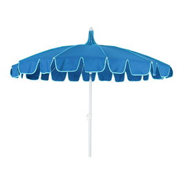 Outdoor Living By Decoris Parasol de Jardín Azul con Ribete Verde Agua Ø195 x 215 cm - UV400, Repelente al Agua, Altura Regulable, Inclinación, Bolsa Incluida