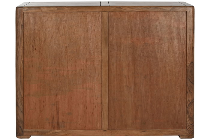 DKD Home Decor Cómoda Alpino Marrón de madera de acacia 40 x 90 x 120 cm con 7 cajones