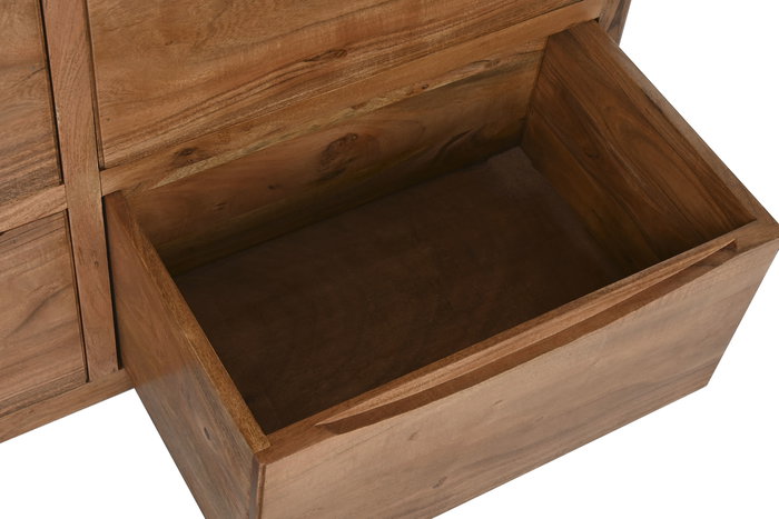 DKD Home Decor Cómoda Alpino Marrón de madera de acacia 40 x 90 x 120 cm con 7 cajones