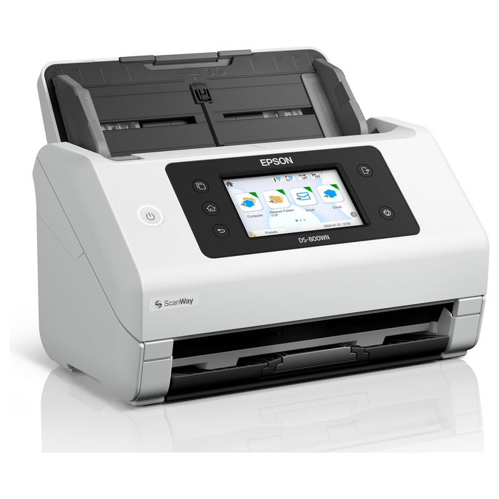 Epson WorkForce DS-800WN Escáner A4 Network y Wifi Autónomo, 50ppm/100ipm, Alimentador 100 Hojas, Compatible Open Platform