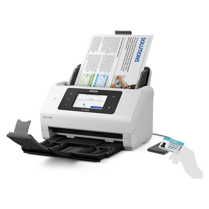 Epson WorkForce DS-800WN Escáner A4 Network y Wifi Autónomo, 50ppm/100ipm, Alimentador 100 Hojas, Compatible Open Platform