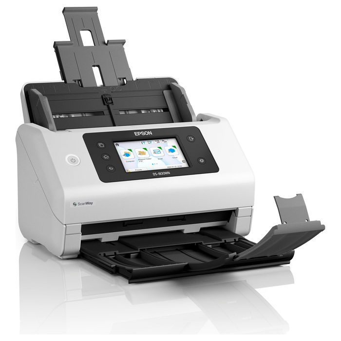 Epson WorkForce DS-800WN Escáner A4 Network y Wifi Autónomo, 50ppm/100ipm, Alimentador 100 Hojas, Compatible Open Platform
