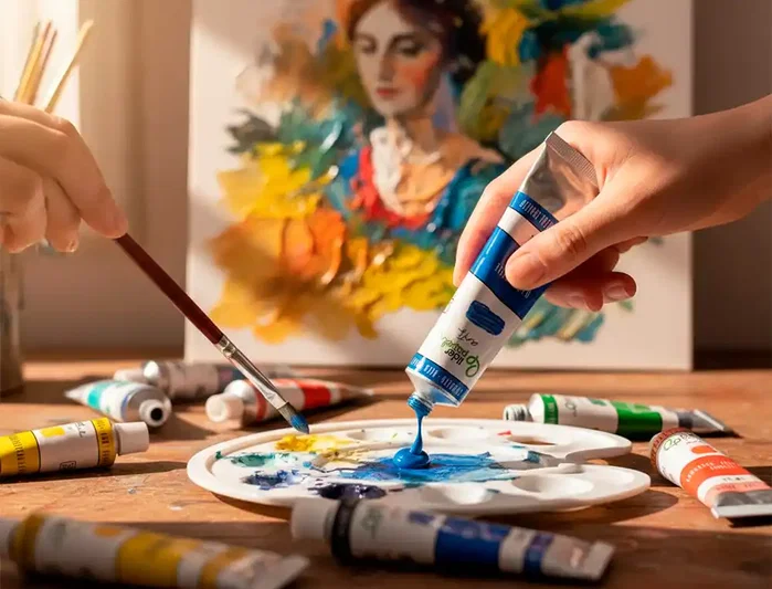 Liderpapel Caja de 24 Tubos de Pintura Acrílica de 12 ml Colores Surtidos