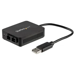 StarTech.com Convertidor USB 2.0 a Fibra Óptica 100BaseFX-SC Negro