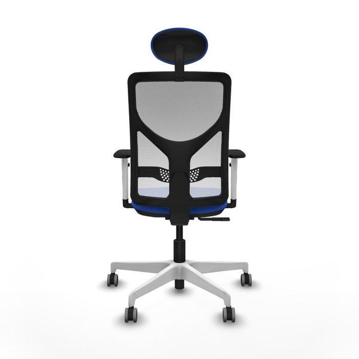 PIQUERAS Y CRESPO Silla de oficina Motilla con mecanismo Sincro, Tela Azul y Malla Blanca