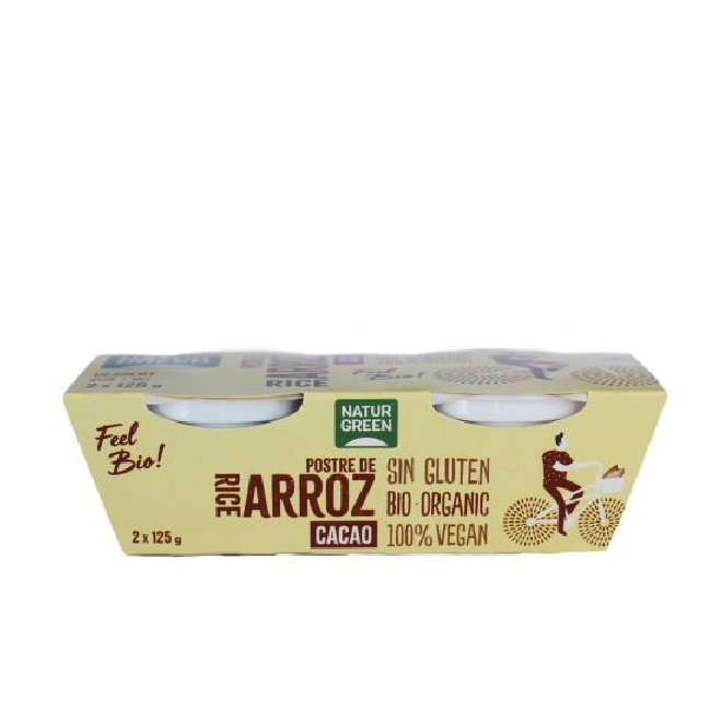 NaturGreen Postre de Arroz y Cacao Bio (2 x 125g)
