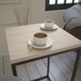 Hanah Home Mesa Auxiliar Roble Tablero Partículas Melaminado Patas Metal 35x62x35cm